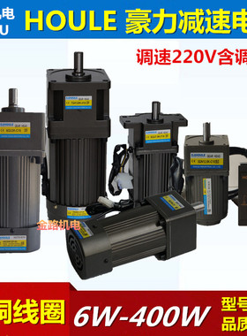 HOULE豪力齿轮减速电机W-0W正反转调速马达交流低速定速