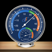 高精度带支架 温度计 德福湿度计温湿度计 家用室内外壁挂式