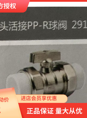 埃美柯291PPR黄铜镀镍双头活接球阀
