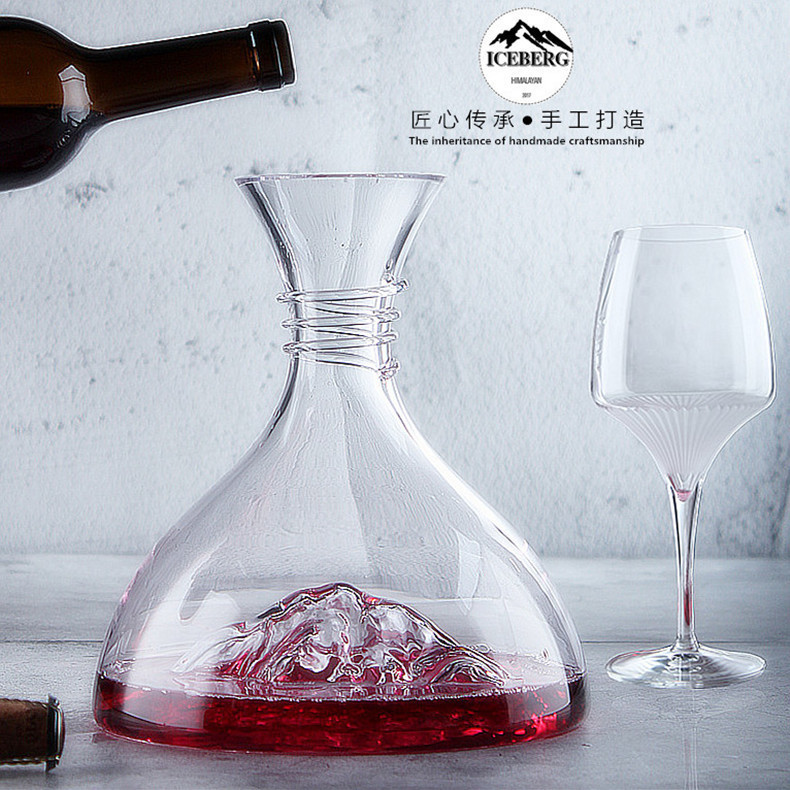 创意冰山造型红酒醒酒器水晶玻璃欧式快速醒酒器家用葡萄酒分酒壶