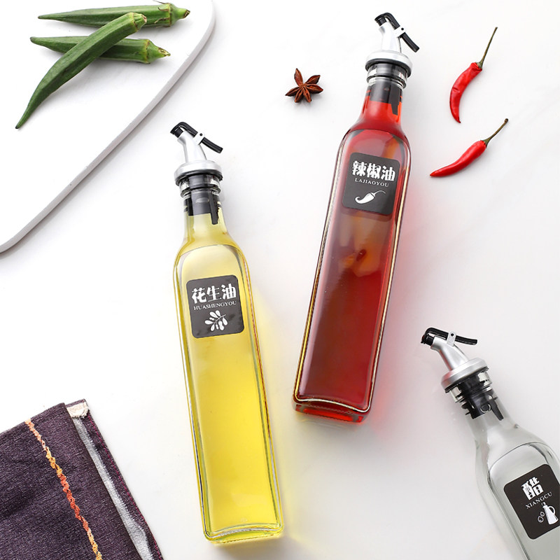 无铅油瓶玻璃瓶防漏厨房用品家用欧式套装组合装放酱油壶醋瓶子