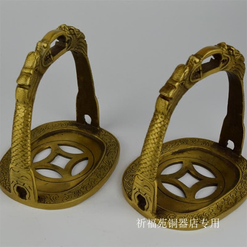 纯铜马镫工艺品礼品马具骑马工具道具黄铜仿古怀旧包邮