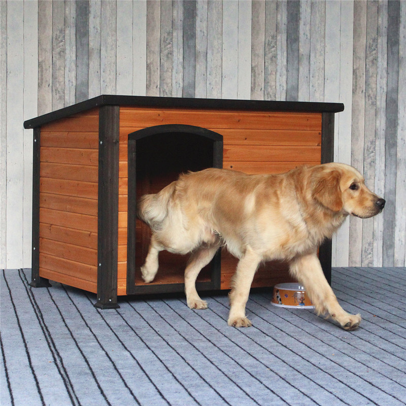户外实木制狗房子防水笼狗舍大型犬金毛狗屋萨摩耶狗窝包邮送门帘