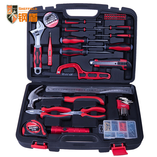 W1150钢盾(WORKPRO)50件套高级家用工具组合套装 五金工具箱
