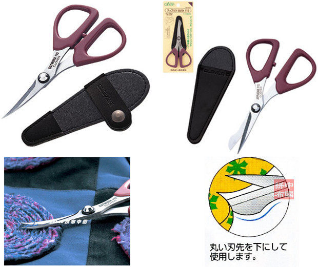 日本可乐11.5cm 精细剪刀翘头贴花适用于裁缝办公家用剪刀
