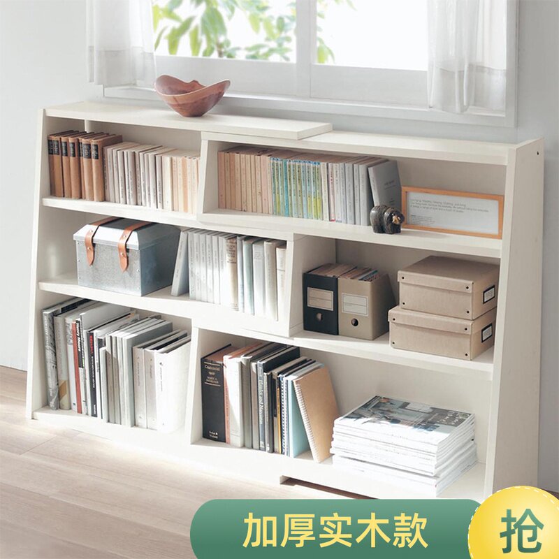 实木儿童书架落地简约置物架书柜矮组合创意储物柜日式绘本架子