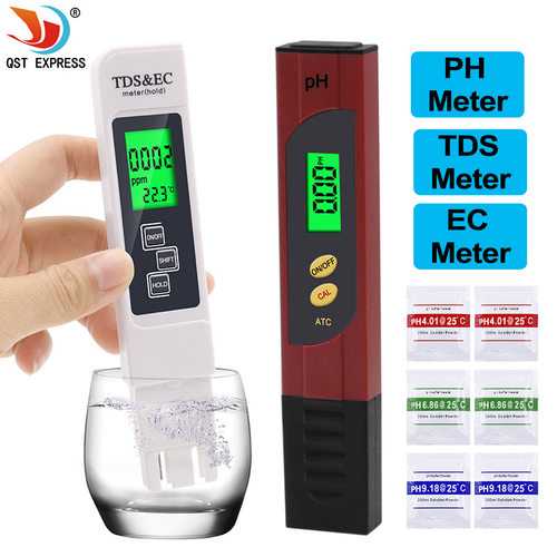 PH计 TDS笔 EC电导 温度计4合1套装液晶显示高精度水质检测仪