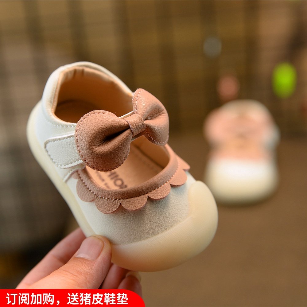 春秋季女宝宝鞋子1-2岁0一1婴儿学步鞋L防滑软底秋款幼儿公主单鞋
