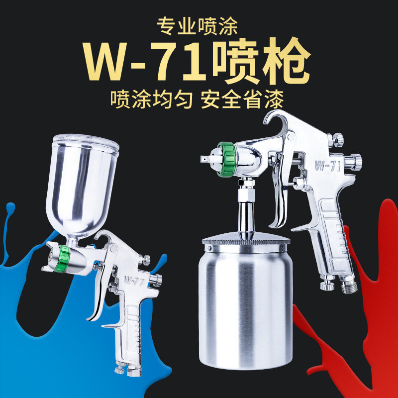 日本W-71汽车油漆喷枪喷漆上壶家具气动工具高雾化涂料喷漆枪