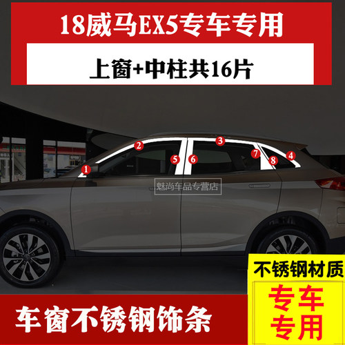 适用于威马EeX5车窗装饰条威马ex5改装专用车身窗户亮条玻璃门边