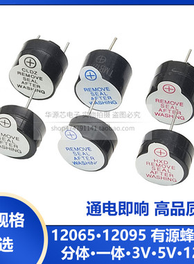 超薄型12065/12095有源蜂鸣器12*9.5MM 3/5V一体式分体电磁式长声