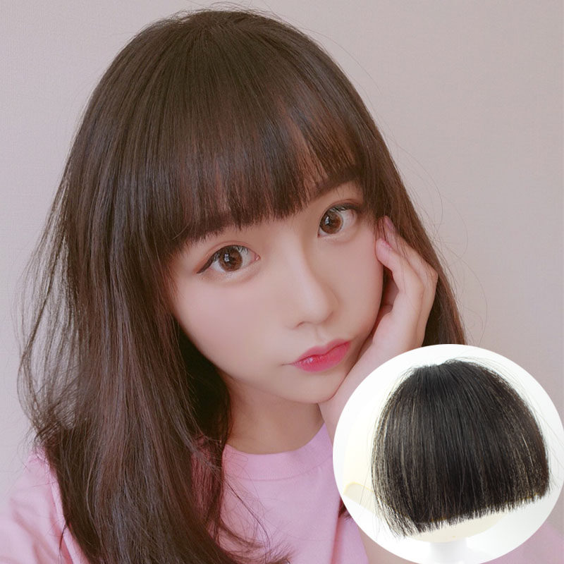漫画刘海假发女真发自然隐形空气刘海网红假刘海一刀齐刘海假发片
