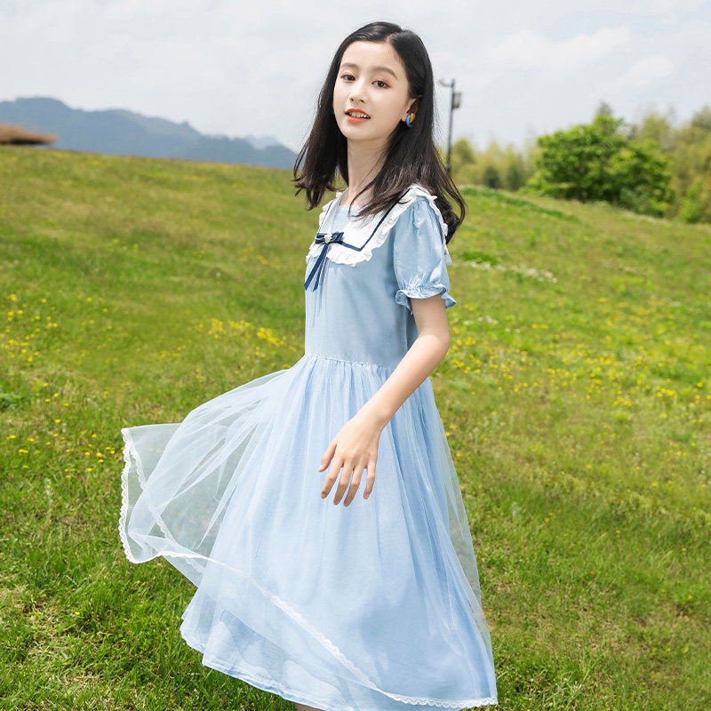 女大童连衣裙夏装新款儿童12洋气13岁公主女孩夏季薄款女童长裙子