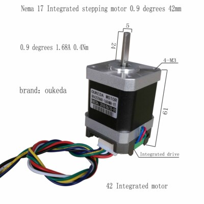 42 Integrated stepping motor 0.4Nm 0.9 degrees two-phase