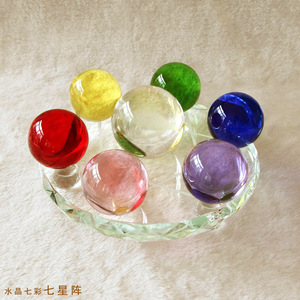 水晶球七星阵摆风 水晶礼品 转运件水球摆件 招居装饰品家财摆件