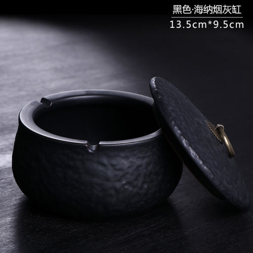 烟灰缸创意复古个性时尚客厅大办公室酒吧潮流陶瓷多功能带盖家用