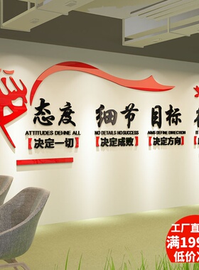激励墙贴励志文字公司企业办公室文化装饰立体亚克力团队标语墙贴