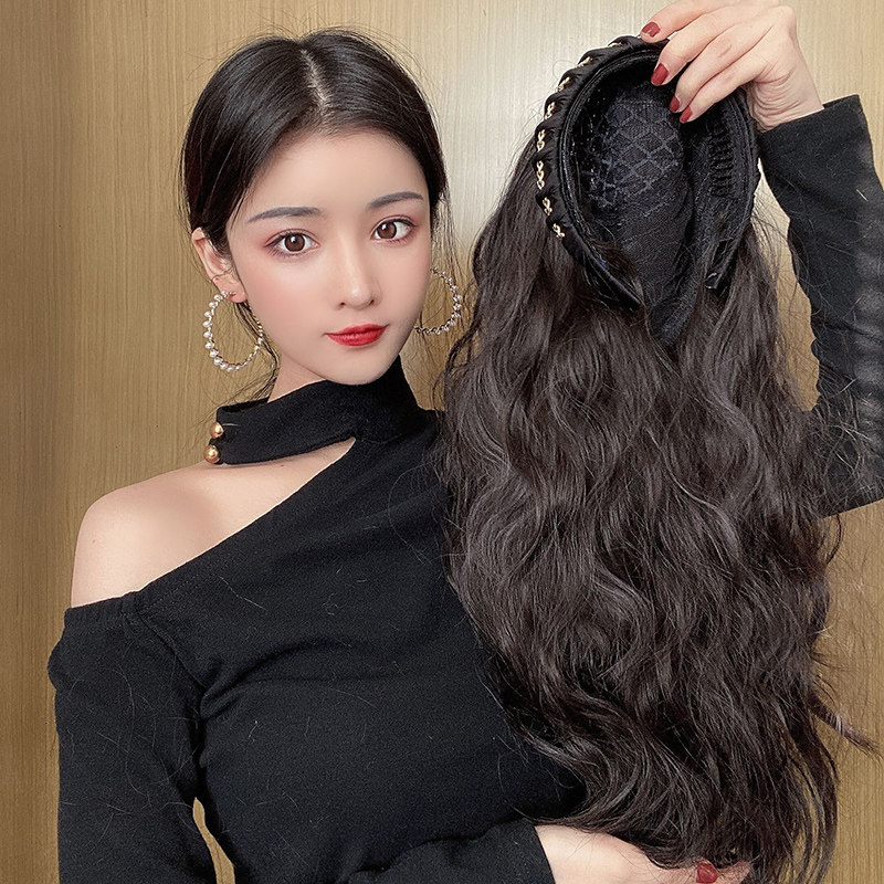 可拆卸发箍假发女半头套大波浪气质水波纹自然无痕长卷发全头套