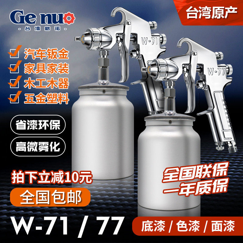 W-71高雾化油漆面漆喷漆枪 W-77底漆汽车钣金家俱乳胶气动漆喷枪
