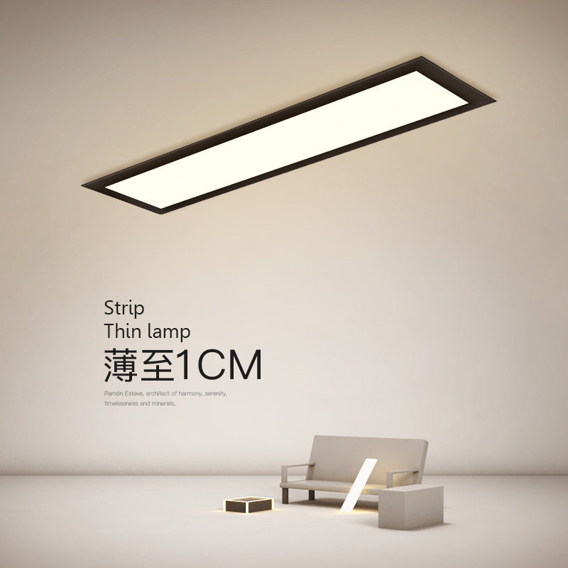 超薄led吸顶灯长方形简约现代走廊过道灯北欧小客厅长条阳台灯具