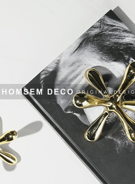 金色树脂c创意艺术摆件家居样板房间办公楼软装饰品售楼处摆设