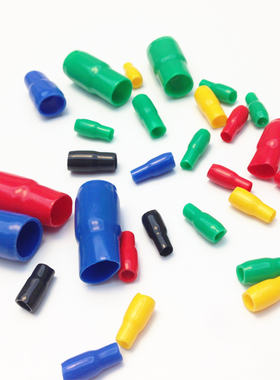 冷压端子铜鼻软硅j橡胶电缆线色相护保护套PVC红黄兰绿色V8 10 16