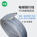 平方TVVB 电梯随行电缆0.75 16芯电动伸缩门扁平电线 1.5