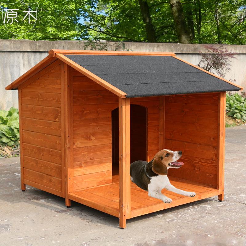 新品包邮狗屋大号金毛狗窝户外宠物笼大型犬狗笼木质Y户外防腐狗