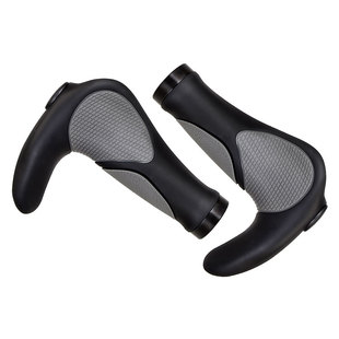 山地车自行车铝合金锁死把套通用防滑橡胶副把羊牛角把手柄握把套