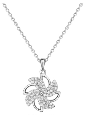 聚利时925银旋转风车女士锁骨链