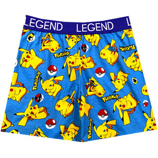 全棉新款中腰印花柔软卡通动漫运动胖人码阿罗裤家居超大孖烟通男