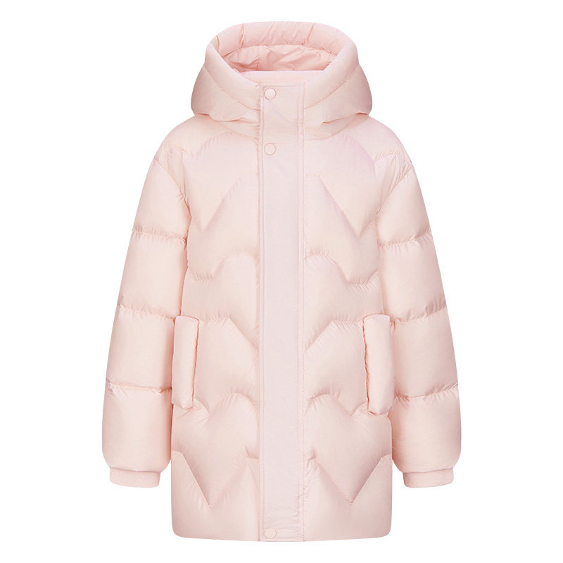 雪中飞儿童羽绒服女童加厚连帽冬