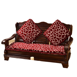 实木沙发垫坐垫老式四季通用木头红木质三人位海绵垫子防滑可拆洗