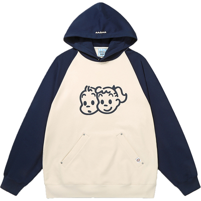 GUUKA美式撞色连帽卫衣