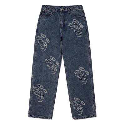 Karma8a攀岩烧花牛仔裤