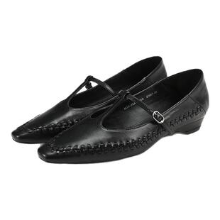 方枪枪同款|BREADTREE面包树复古编织T带玛丽珍鞋女长期主义单品