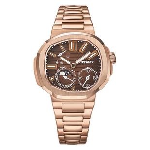 No identity恶搞鹦鹉螺异形壳手绘盘面自动机械表玫瑰金色版