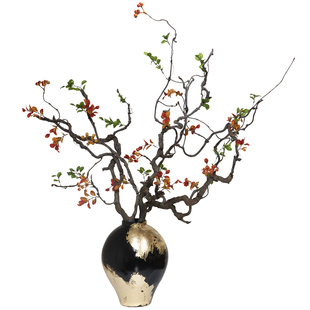 海虹雅林新年乔迁之喜花束摆件结婚红色仿真花高档客厅永生花艺