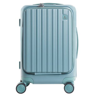 CROWN皇冠铝框拉链箱20寸拉杆行李箱大容量前开盖商务旅行箱