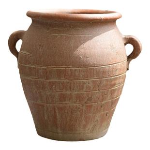 复古风粗陶花瓶手工红陶土罐陶瓷插花干花器民宿客厅装饰花盆摆件