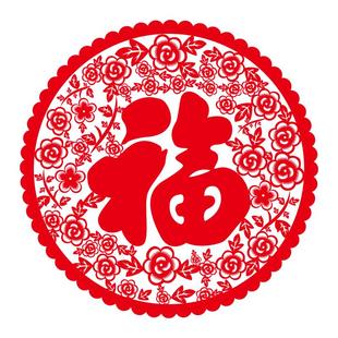 大福字窗花2026新款商场店铺橱窗装饰贴纸玻璃门贴花剪纸静电贴画