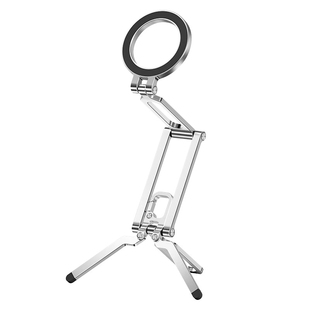 磁吸手机支架magsafe自拍杆旋转铝合金属夹三折叠桌面三脚架适用苹果手机多功能拍摄旅行懒人神器迷你便携