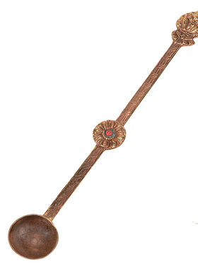 铜制火供勺圆勺子用品多用