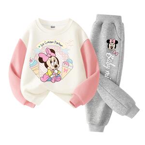 迪士尼女童春装2025新款套装女孩童装衣服大童运动服儿童卫衣春秋