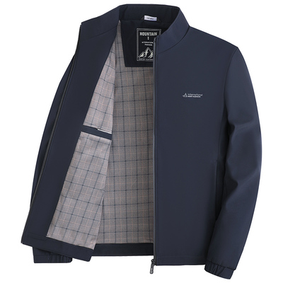 雅鹿2025新款立领商务行政夹克衫