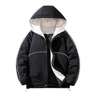 大码棉衣男加厚保暖秋冬季防风夹棉外套潮牌宽松休闲加肥胖子棉服
