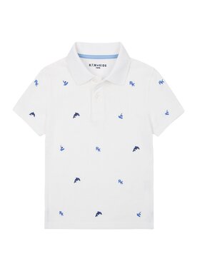 R.T.W翻领海洋风短袖开衩Polo衫