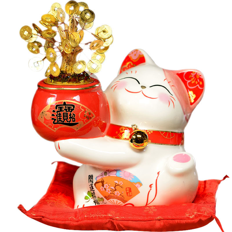 LED灯摇钱树多功能日式招财猫