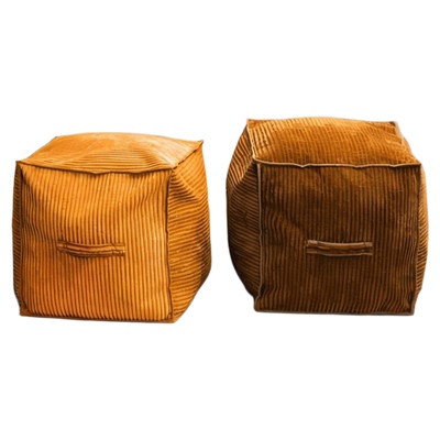 灯芯绒墩子旧衣服收纳袋沙发矮凳