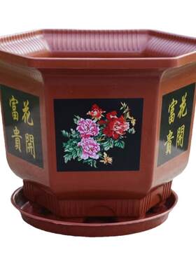 六角花盆塑料花盆新款室内防晒加厚超厚果树三角梅耐用绿植盆家用